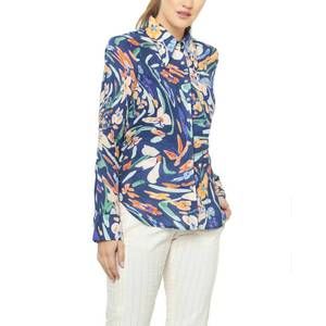 NEW DE LORETA carmela blouse jaleo azul in navy multi